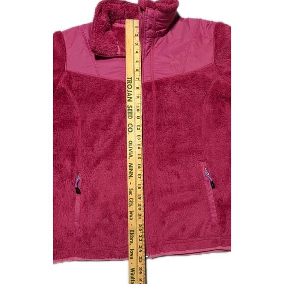 Nike ACG Women’s Fleece Jacket L Pink Full Zip High Loft Sherpa Nylon Panels - Picture 12 of 13